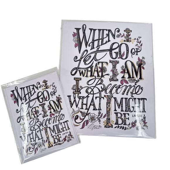 Margot Elena Diptych and Greeting Card When I Let Go of What I Am - Lao Tzu - Picture 1 of 5